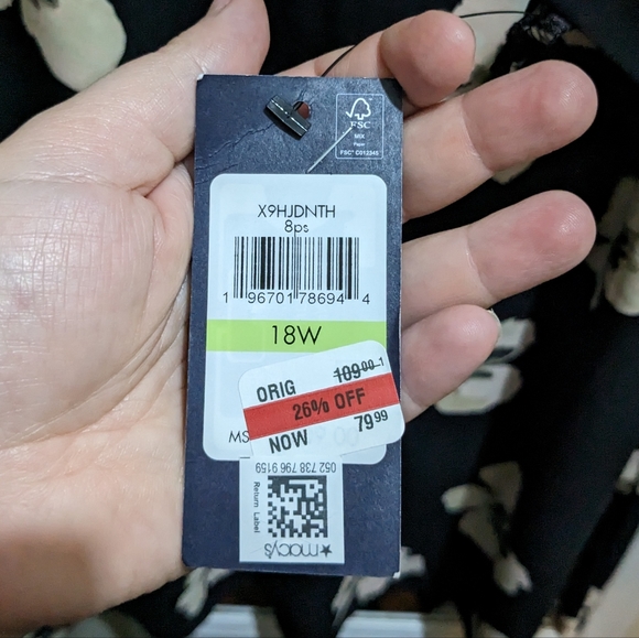 Tommy Hilfiger Plus Size Floral Jersey Dress 18 W - Picture 6 of 6